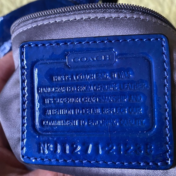 Coach Cobalt Blue Patent Leather Handbag - Picture 5 of 6